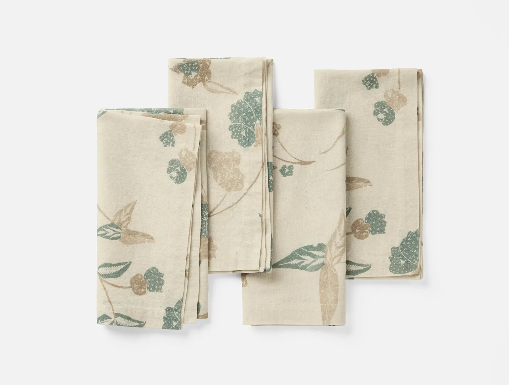 Discount Coyuchi Aurora Print Napkins, Set of 4 Natural w/Surf