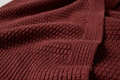 Sale Coyuchi Avalon Organic Knit Throw Claret