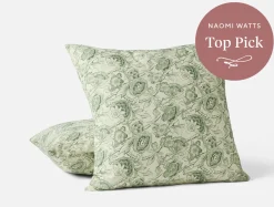 Best Coyuchi Balboa Organic Print Decorative Pillow Cover Pine