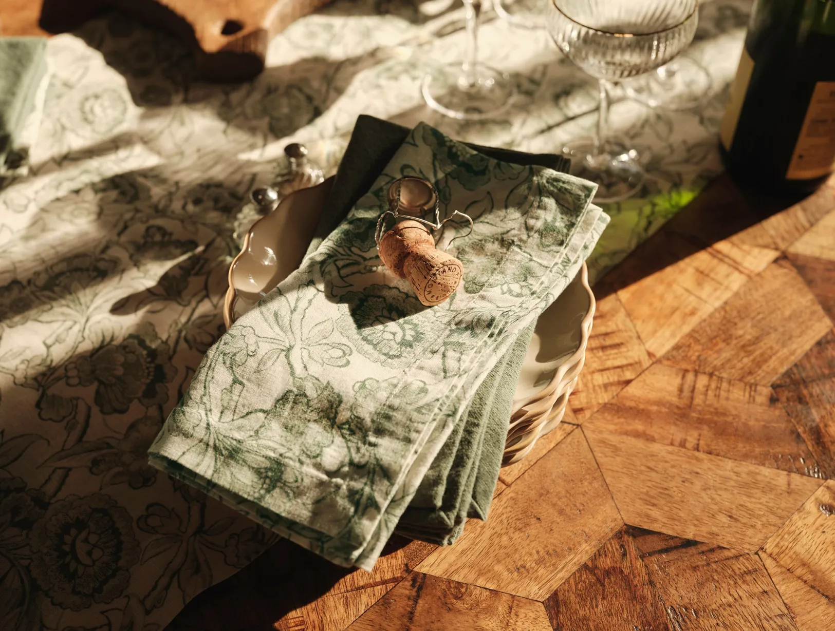 Hot Coyuchi Balboa Print Napkins, Set of 4 Pine