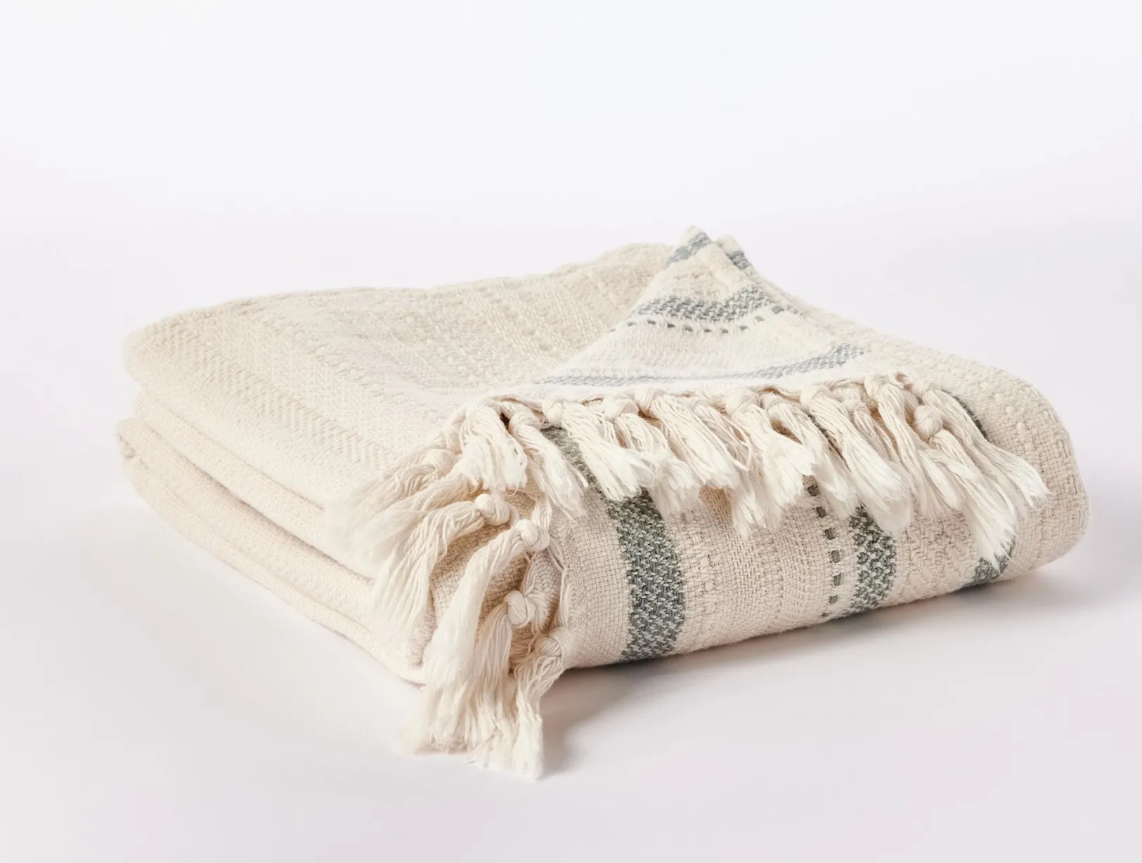 Outlet Coyuchi Bonita Organic Throw Undyed w/Lagoon