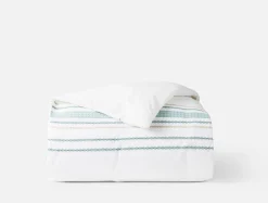 Fashion Coyuchi Cabrillo Organic Duvet Cover Alpine White w/Tidal
