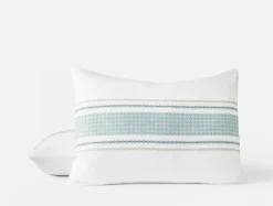Discount Coyuchi Cabrillo Organic Sham Alpine White w/Tidal