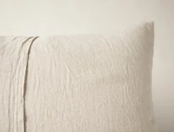 Best Coyuchi Cambria Embroidered Organic Linen Sham Natural Chambray w/Multi