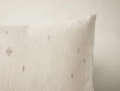 Best Coyuchi Cambria Embroidered Organic Linen Sham Natural Chambray w/Multi