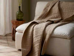 Online Coyuchi Channel Handstitched Organic Throw
