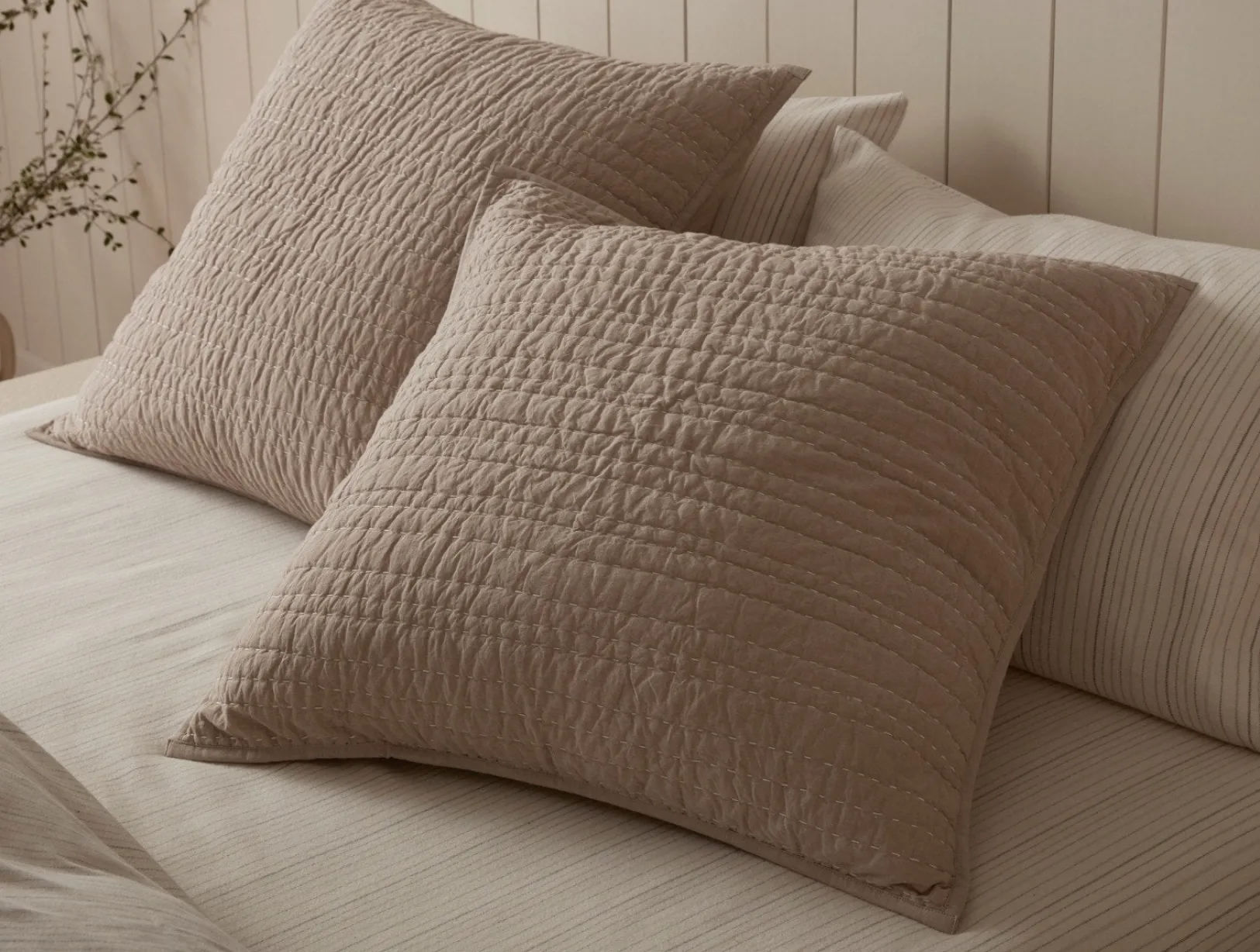 Online Coyuchi Channel Handstitched Organic Sham