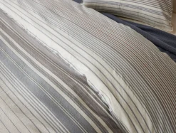 Fashion Coyuchi Coastal Organic Sham Undyed w/Steel Blue Stripe