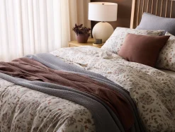 Sale Coyuchi + Rejuvenation Flora Organic Print Duvet Cover Undyed w/Sedona