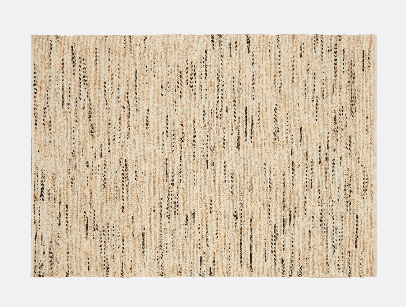 New Coyuchi + Rejuvenation Kaden Braided Flatweave Wool Jute Rug Natural and Coal