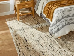 New Coyuchi + Rejuvenation Kaden Braided Flatweave Wool Jute Rug Natural and Coal