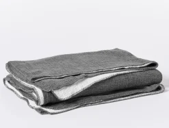 Clearance Coyuchi Cozy Cotton Organic Blanket Charcoal