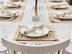 Best Coyuchi Fringe Stripe Organic Napkins, Set of 4