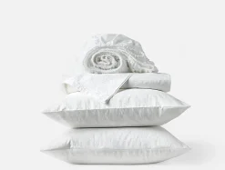 Online Coyuchi Heirloom Organic Sateen Jacquard Sheet Set Alpine White