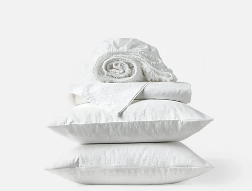 Online Coyuchi Heirloom Organic Sateen Jacquard Sheet Set Alpine White