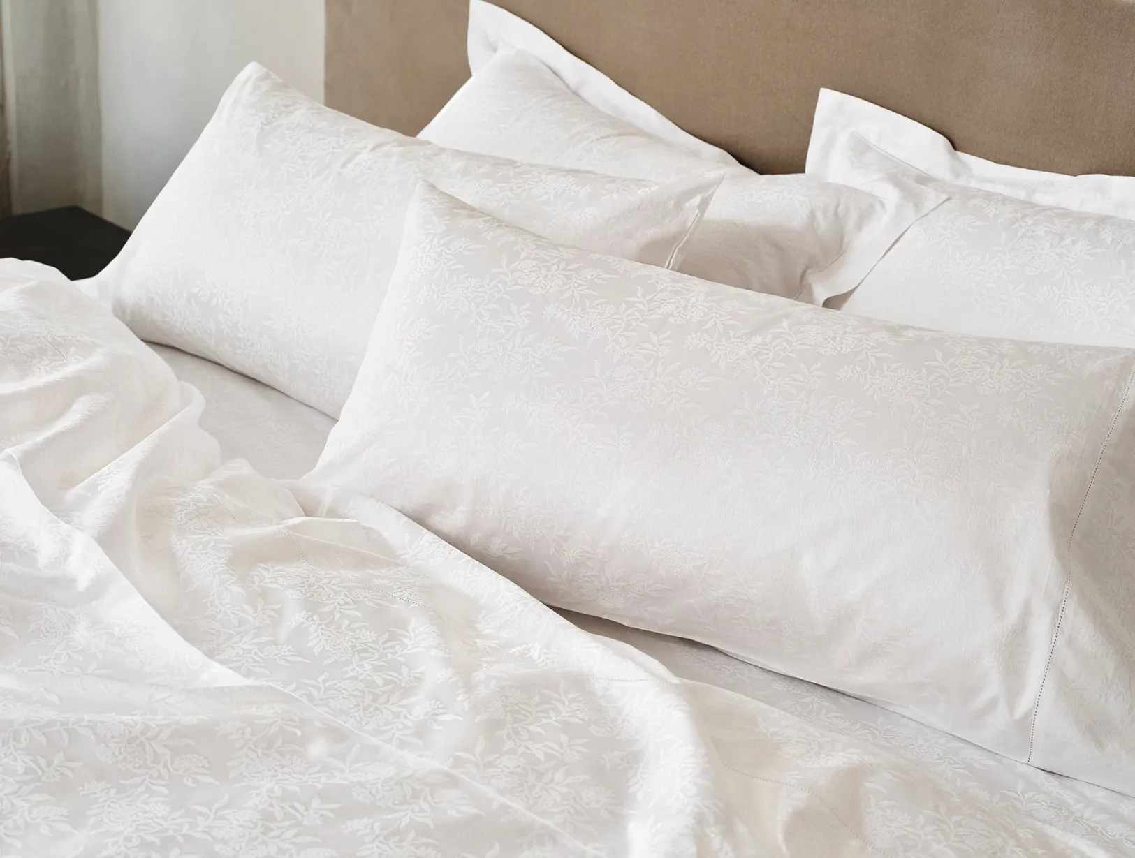 Online Coyuchi Heirloom Organic Sateen Jacquard Sheet Set Alpine White