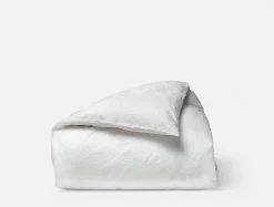 Sale Coyuchi Heirloom Organic Sateen Jacquard Duvet Cover Alpine White