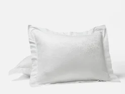 New Coyuchi Heirloom Organic Sateen Jacquard Sham Alpine White