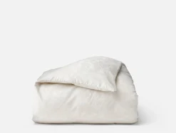 New Coyuchi Heritage Organic Percale Jacquard Duvet Cover Alpine White w/Stone