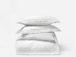 Outlet Coyuchi Heritage Organic Percale Jacquard Duvet Set