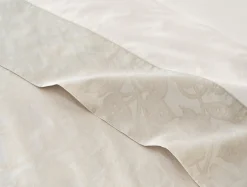 Online Coyuchi Heritage Organic Percale Jacquard Border Flat Sheet