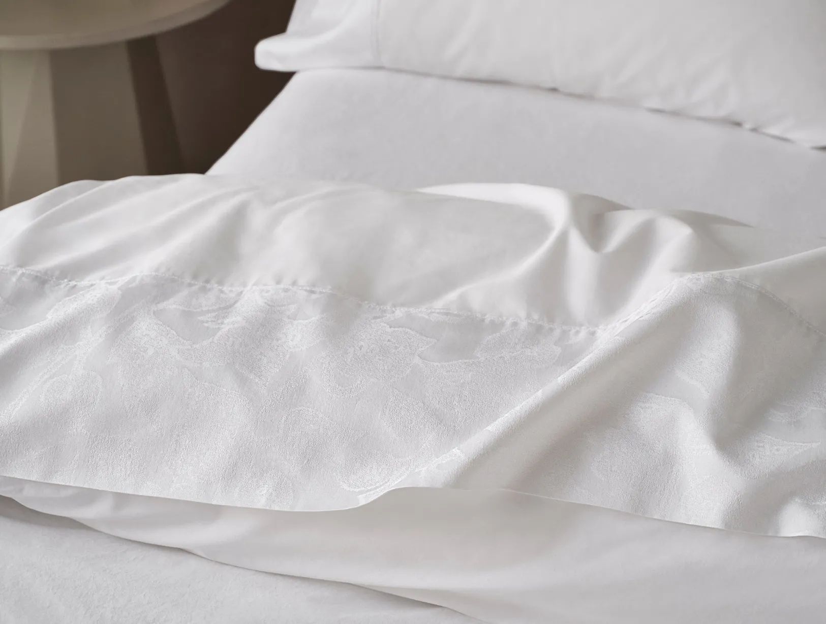 Online Coyuchi Heritage Organic Percale Jacquard Border Flat Sheet