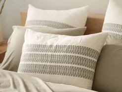 Sale Coyuchi Lost Coast Organic Duvet Cover Soft White w/Deep Graphite