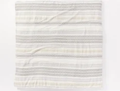 Sale Coyuchi Lost Coast Organic Duvet Cover Soft White w/Deep Graphite