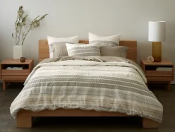 Online Coyuchi Lost Coast Organic Sham Soft White w/Deep Graphite