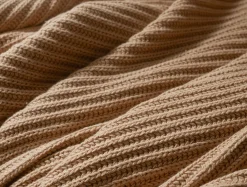 Outlet Coyuchi Madrone Organic Knit Throw Coyuchi Cotton