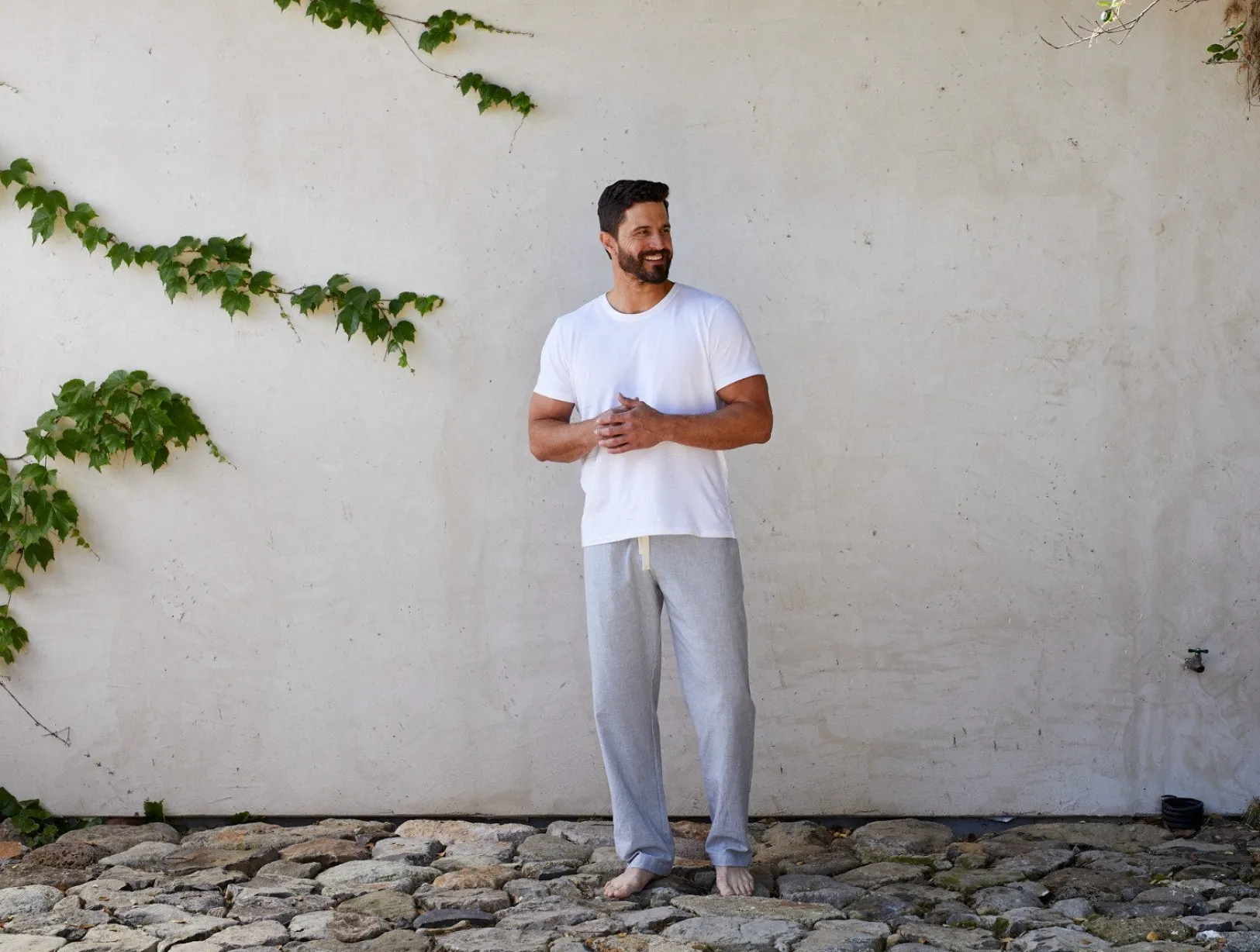 Fashion Coyuchi Men's Organic Crinkled Pajama Pants