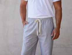 Fashion Coyuchi Men's Organic Crinkled Pajama Pants