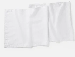 New Coyuchi Olivos Embroidered Organic Linen Runner Alpine White