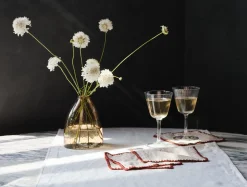 New Coyuchi Olivos Embroidered Organic Linen Runner Alpine White