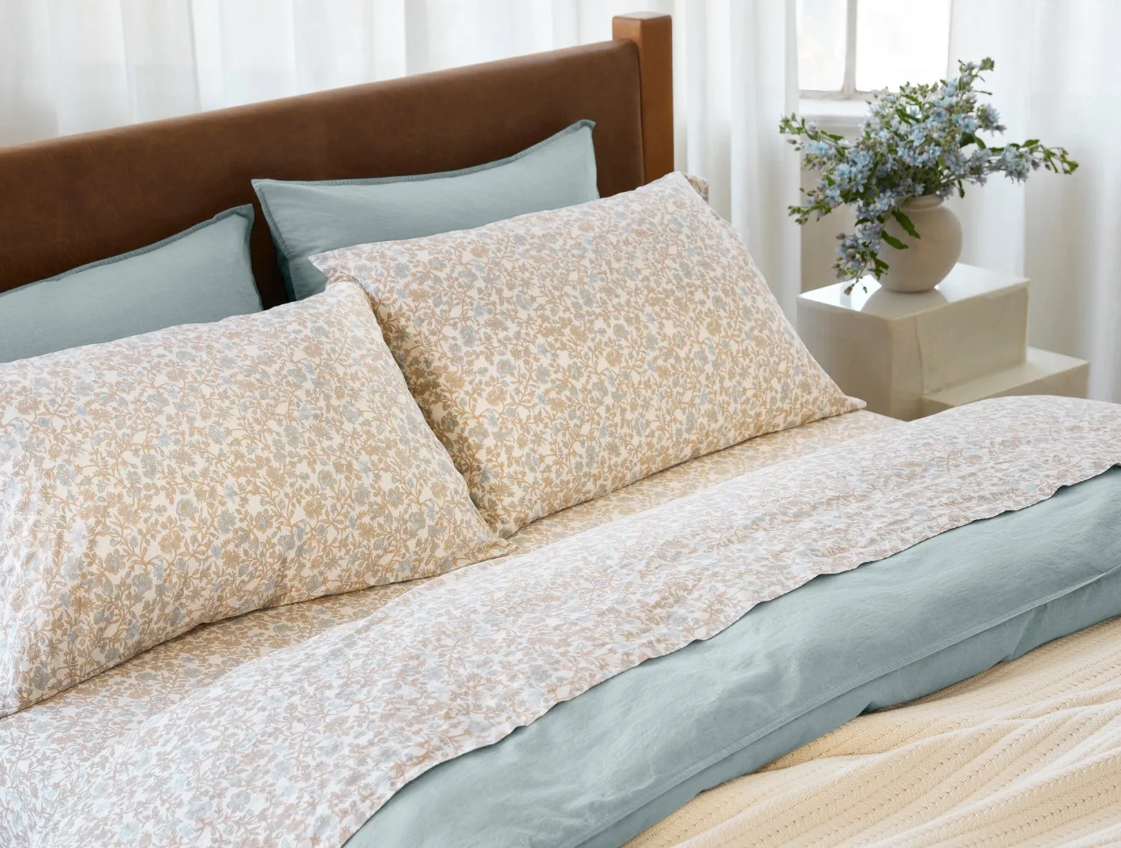 New Coyuchi Organic Print Percale Pillowcases