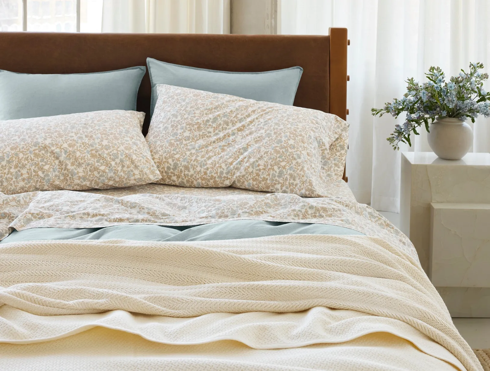New Coyuchi Organic Print Percale Pillowcases