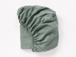 New Coyuchi Organic Relaxed Linen Fitted Sheet Slate