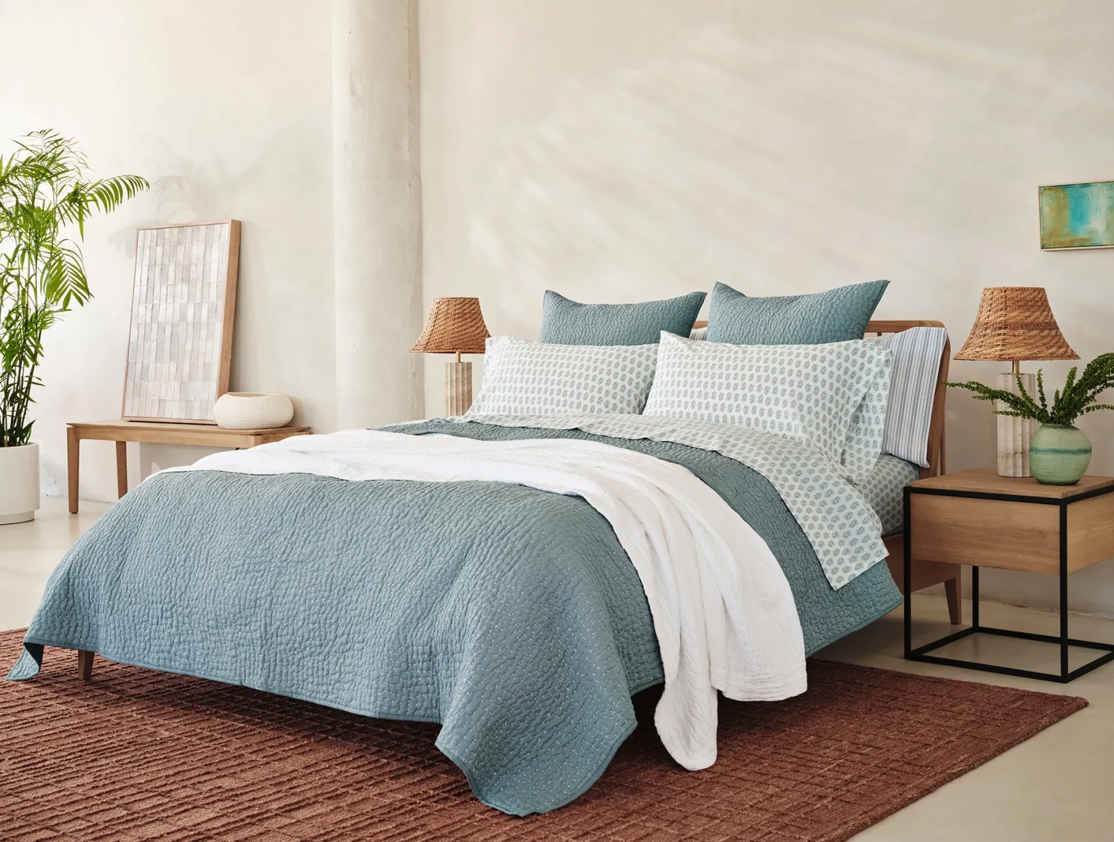 Sale Coyuchi Pebbled Handstitched Quilt Set