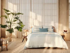 Discount Coyuchi Rippled Stripe Organic Duvet Set