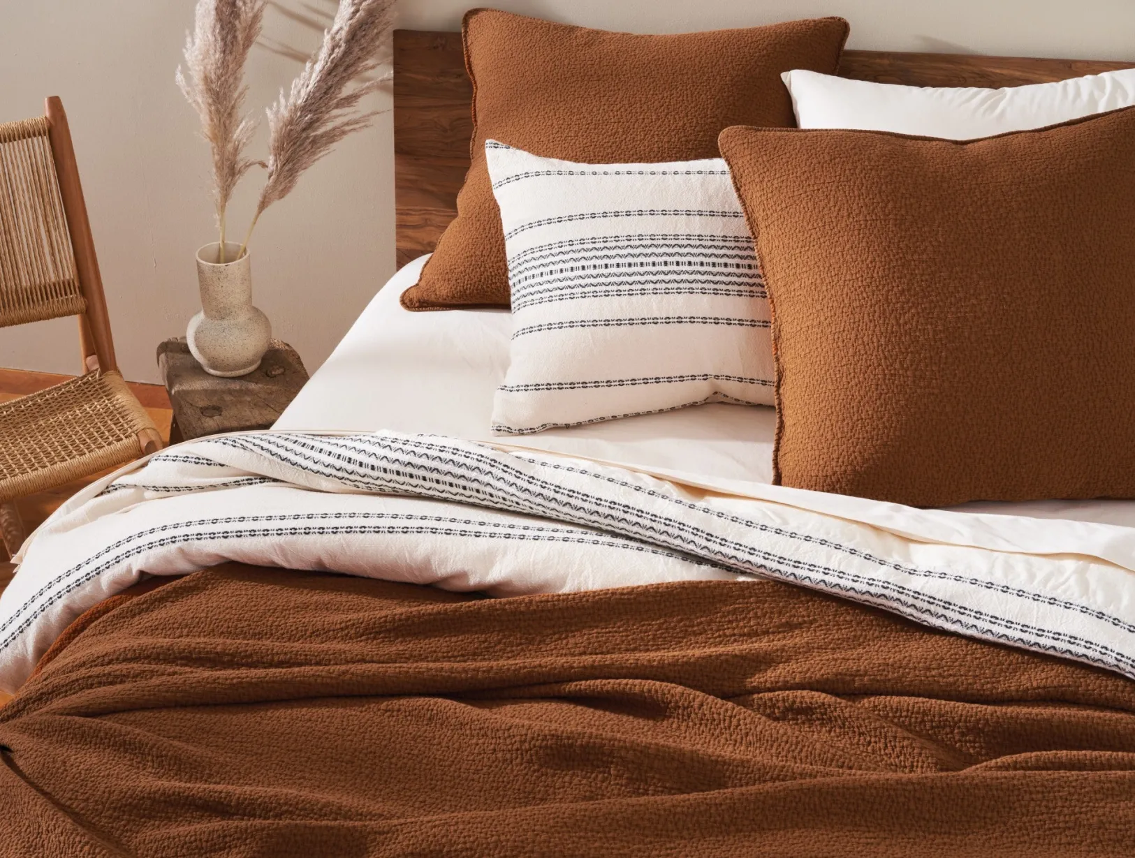 Fashion Coyuchi Rippled Stripe Organic Duvet Cover
