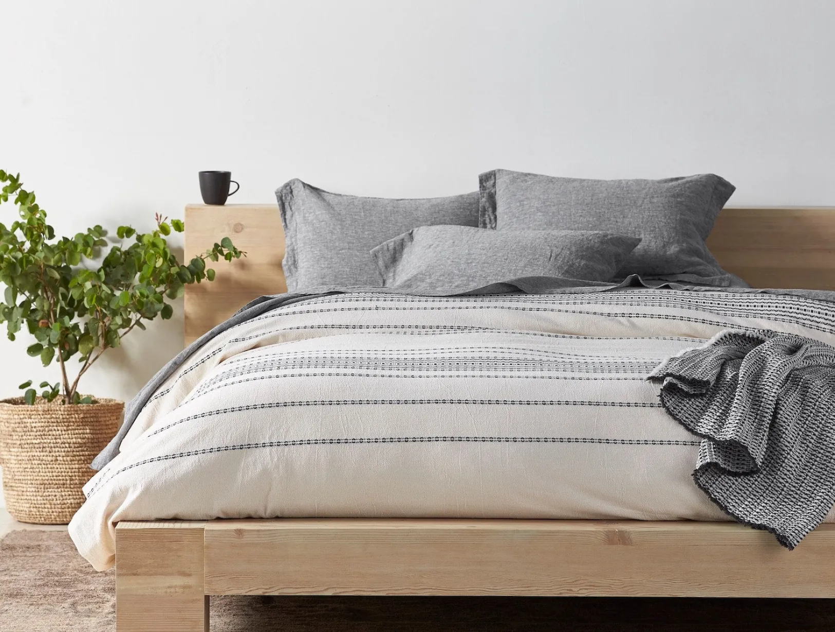 Fashion Coyuchi Rippled Stripe Organic Duvet Cover