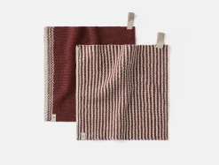 Sale Coyuchi Shasta Organic Knit Dish Cloths, Set of 2 Claret