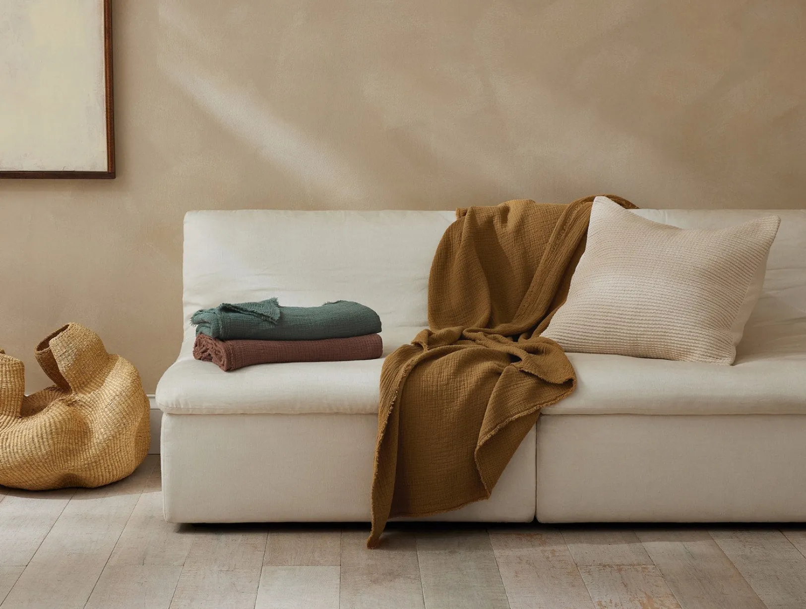 Clearance Coyuchi Topanga Organic Matelasse Throw