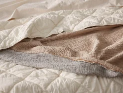 New Coyuchi Topanga Organic Matelasse Striped Throw