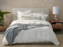 New Coyuchi Topanga Organic Matelasse Striped Throw