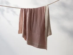 New Coyuchi Topanga Organic Matelasse Striped Throw