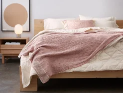 New Coyuchi Topanga Organic Matelasse Striped Throw