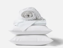 New Coyuchi Vista Embroidered Organic Percale Sheet Set