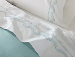 New Coyuchi Vista Embroidered Organic Percale Sheet Set