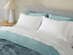 New Coyuchi Vista Embroidered Organic Percale Sheet Set